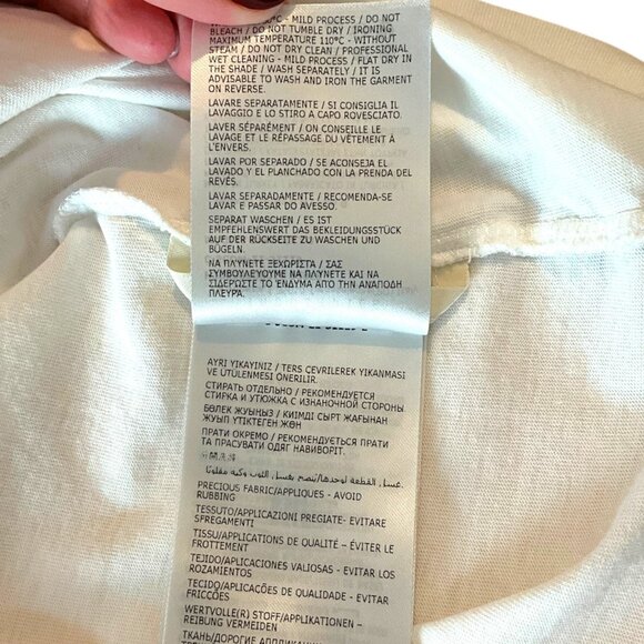 Moncler Rhinestone Logo T-Shirt White Silver Short Sleeve Size L Large Crew Neck - Picture 10 of 14